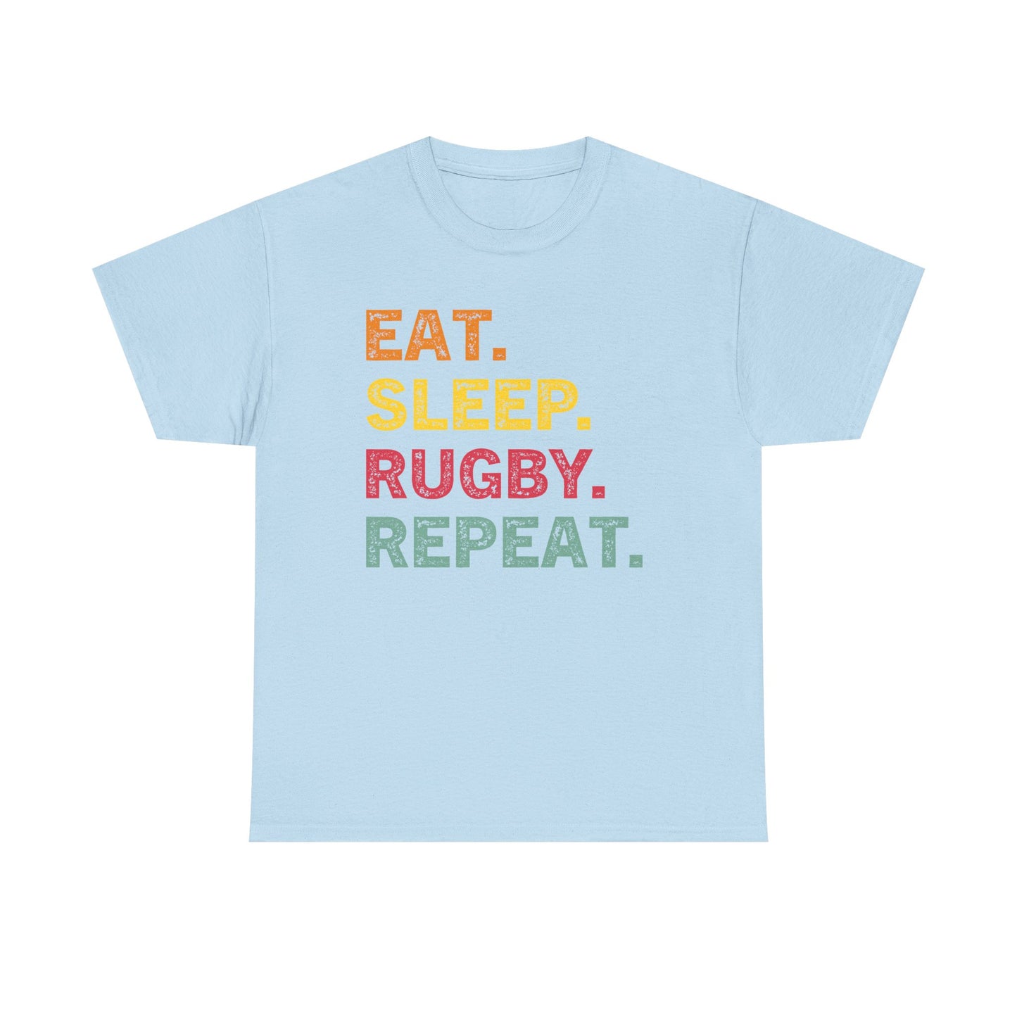Rugby T-Shirt – "Eat. Sleep. Rugby. Repeat." Graphic Tee for Players & Fans