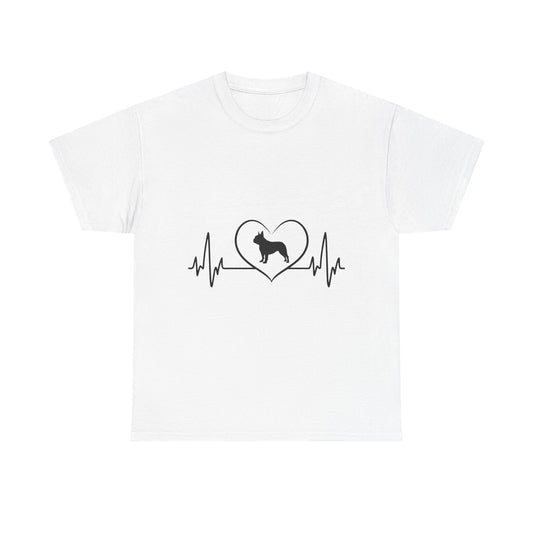 Dog Lover Tee — Heartbeat Paw Print Graphic Shirt