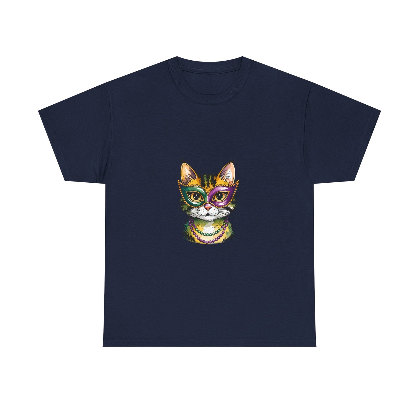Cat Face Graphic Tee — Colorful Whimsical Kitty T-Shirt