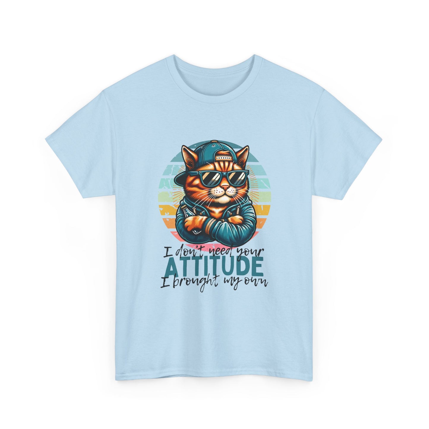 Cat Attitude T-Shirt – Retro Cool Cat Graphic Tee ("I didn’t lose my attitude, I brought my own")