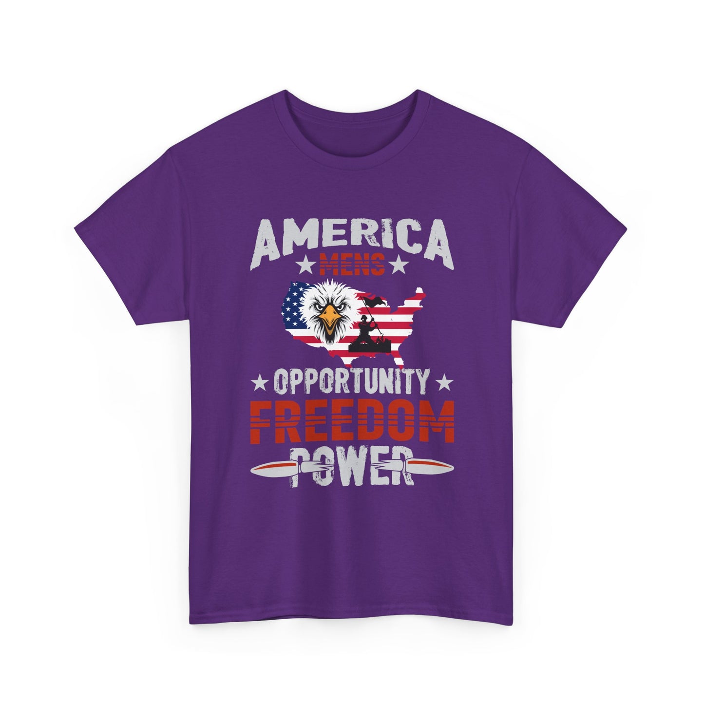 Freedom Power Patriotic T‑Shirt — America Opportunity & Veterans Flag Design