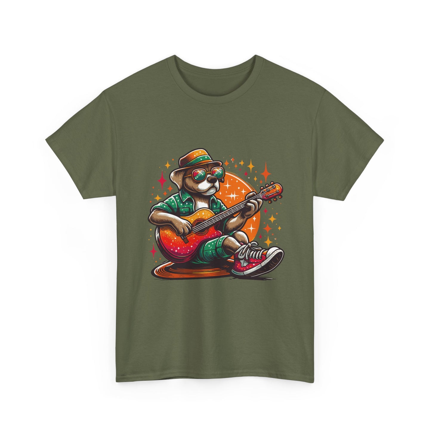 Dog Playing Guitar T‑Shirt — Retro Chill Music Tee for Guitar Lovers