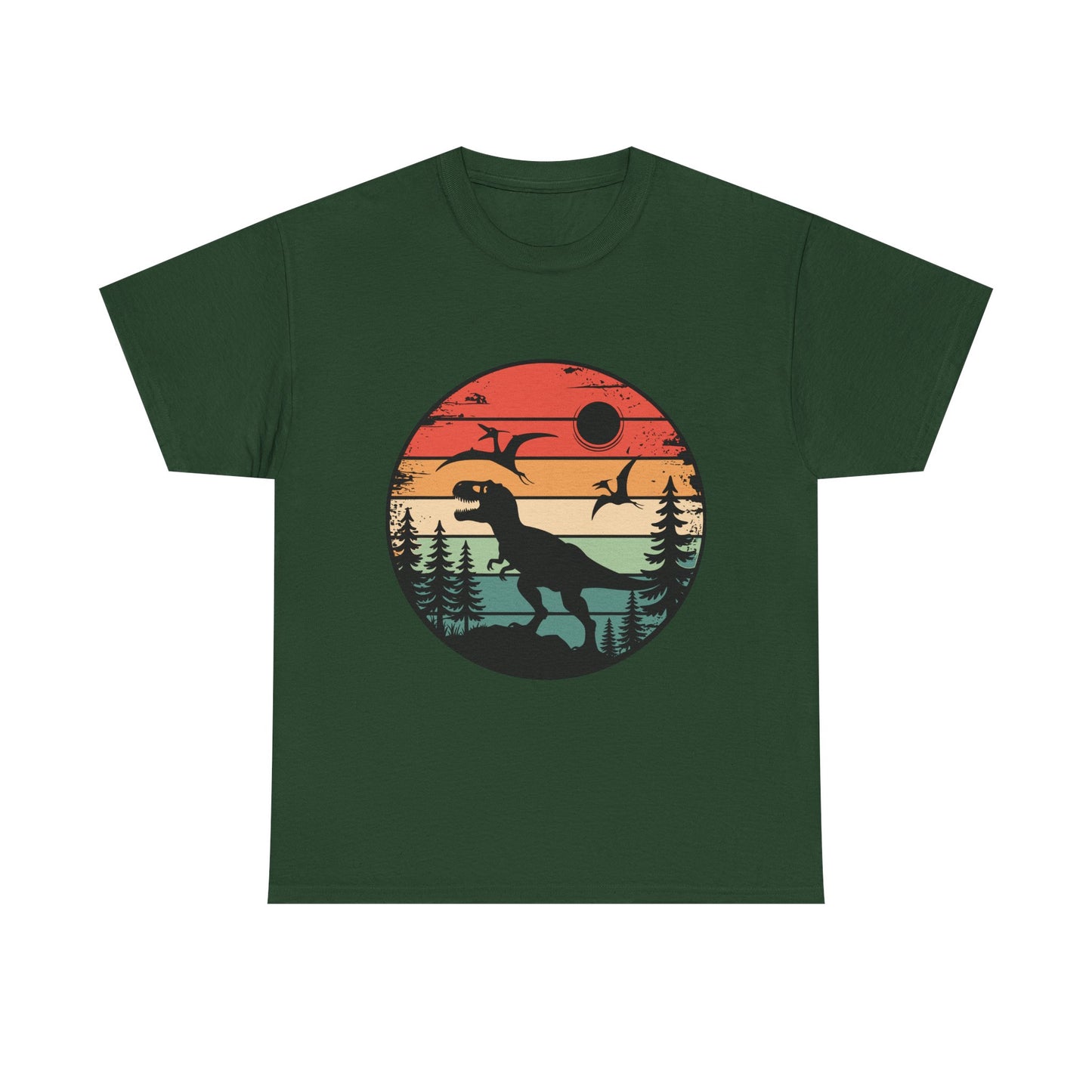 T-Rex Sunset Tee — Retro Dinosaur Graphic T-Shirt