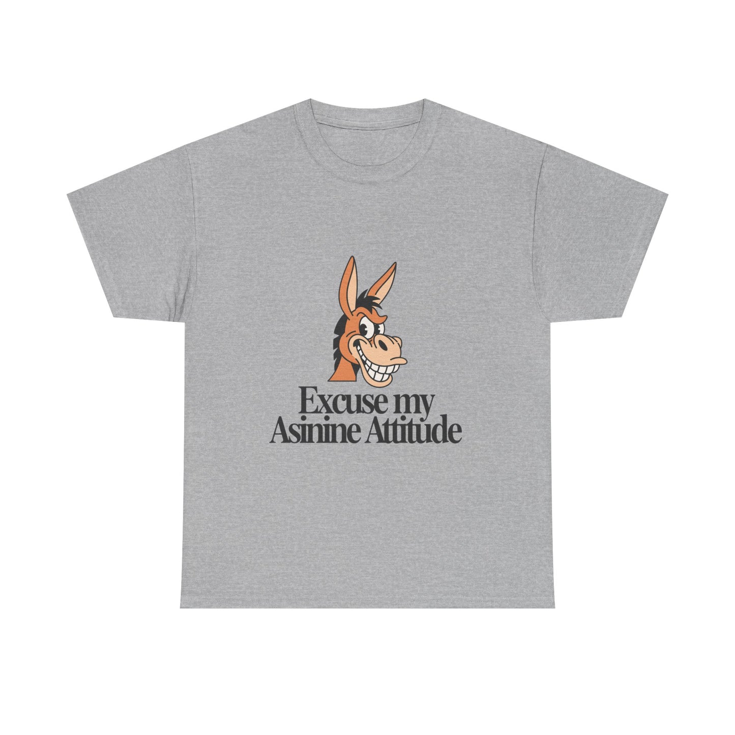 Funny Donkey Tee — "Excuse My Asinine Attitude" Casual Graphic T-Shirt