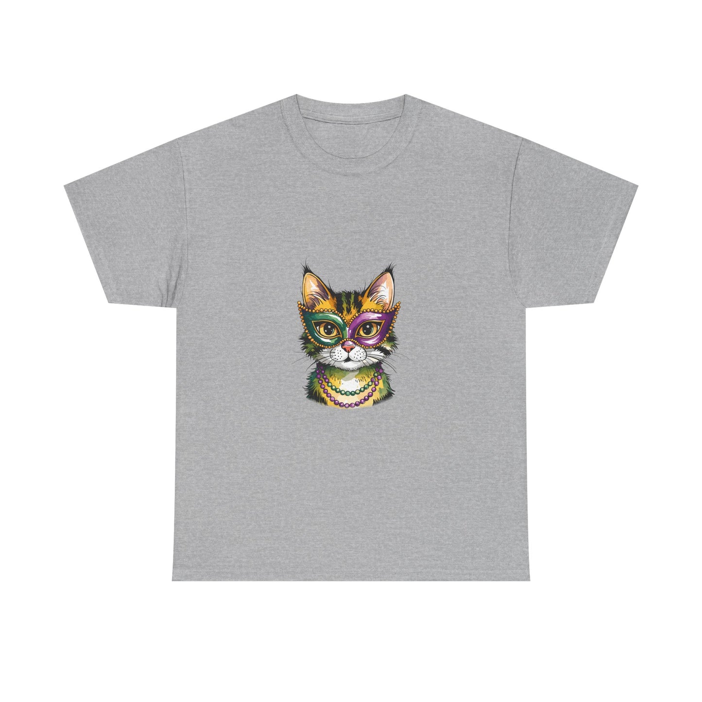 Cat Face Graphic Tee — Colorful Whimsical Kitty T-Shirt