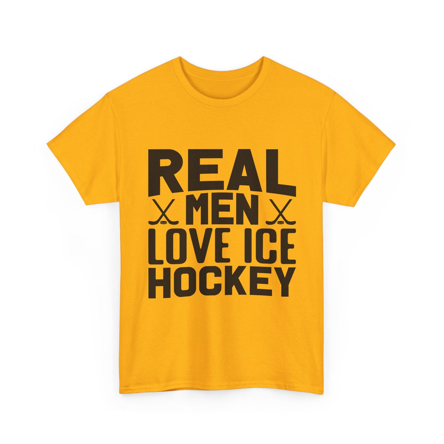 Ice Hockey T-Shirt — "Real Men Love Ice Hockey" Graphic Tee