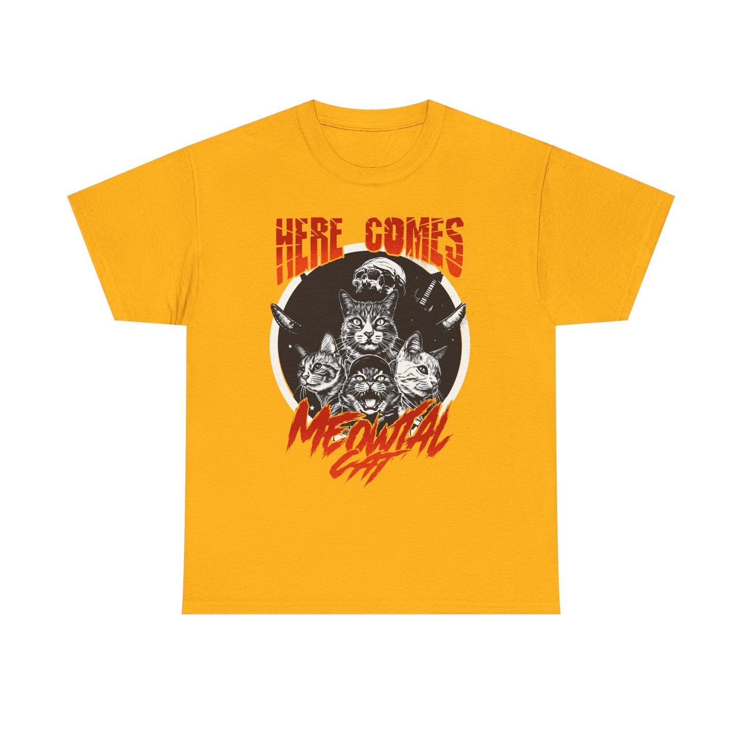 Here Comes Meowtal Cat Band T-Shirt