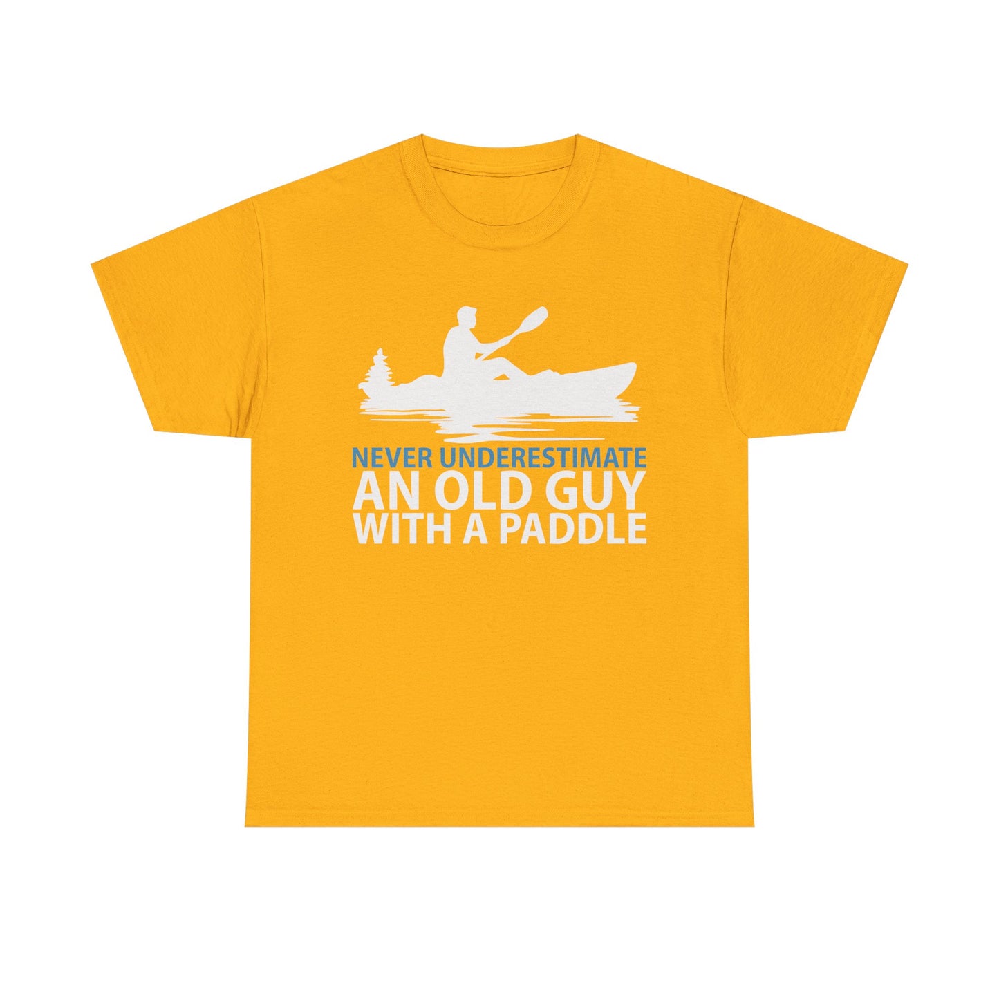 Kayak T-Shirt — "Never Underestimate An Old Guy With A Paddle" Vintage Paddleboarding Tee