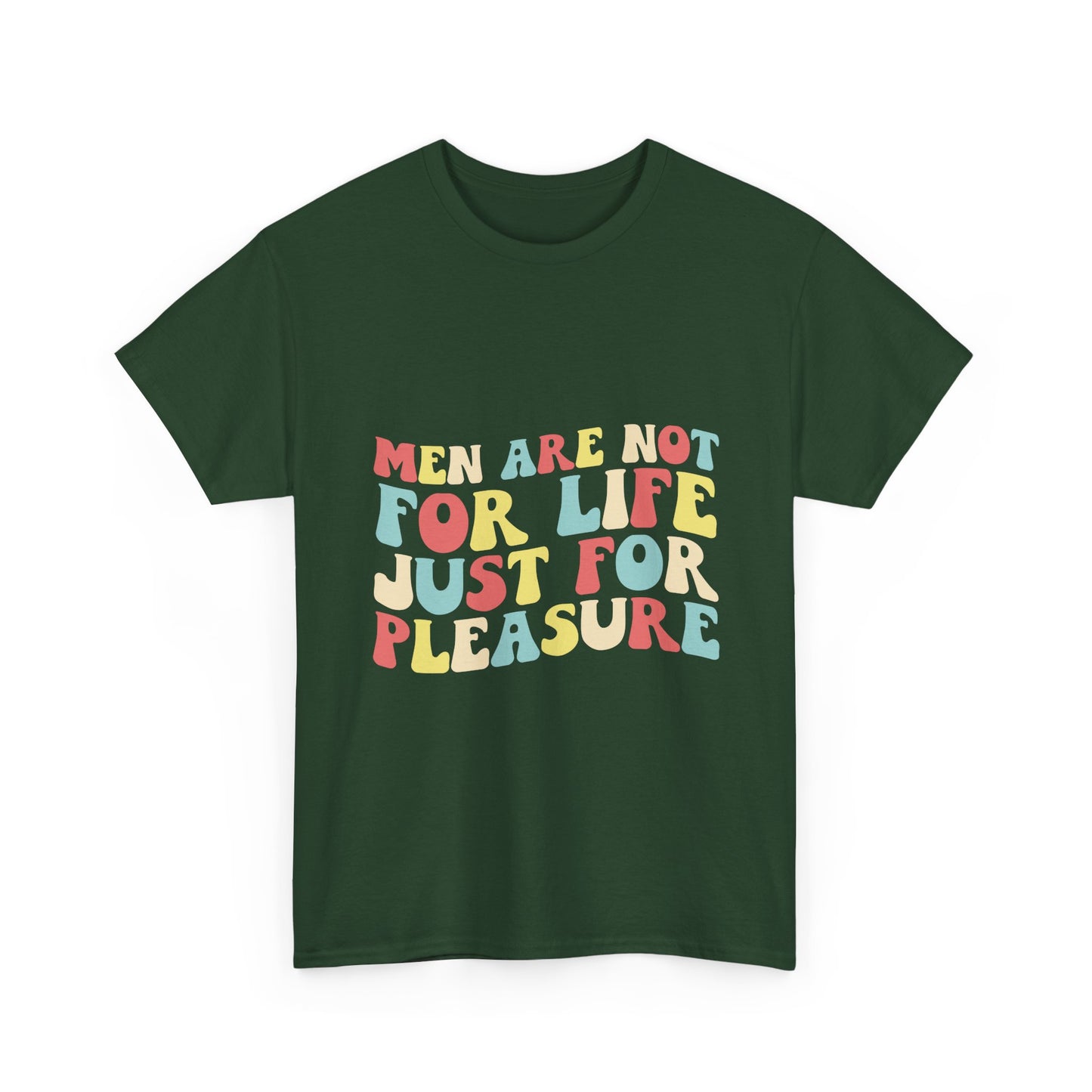 T-Shirt — "Men Are Not For Life Just For Pleasure" Retro Colorblock Graphic Tee
