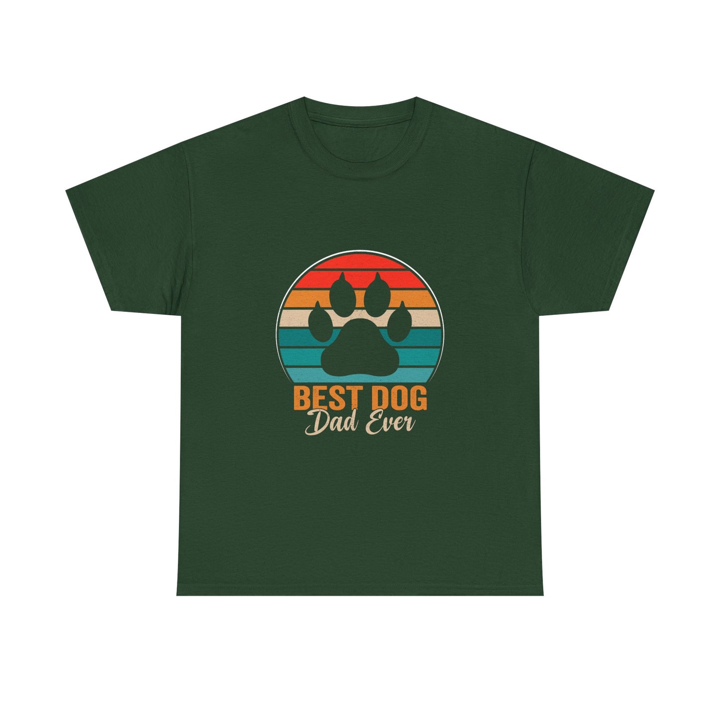 Best Dog Dad Ever T-Shirt — Retro Paw Print Tee for Dog Lovers