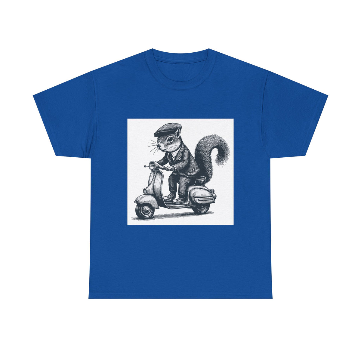 Squirrel on Scooter T-Shirt — Retro Riding Animal Tee