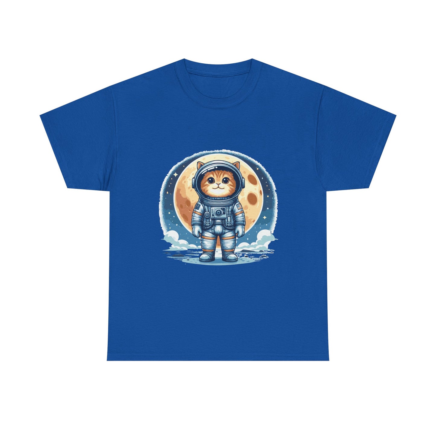 Astronaut Cat T-Shirt – Cute Space Kitty Tee with Moon
