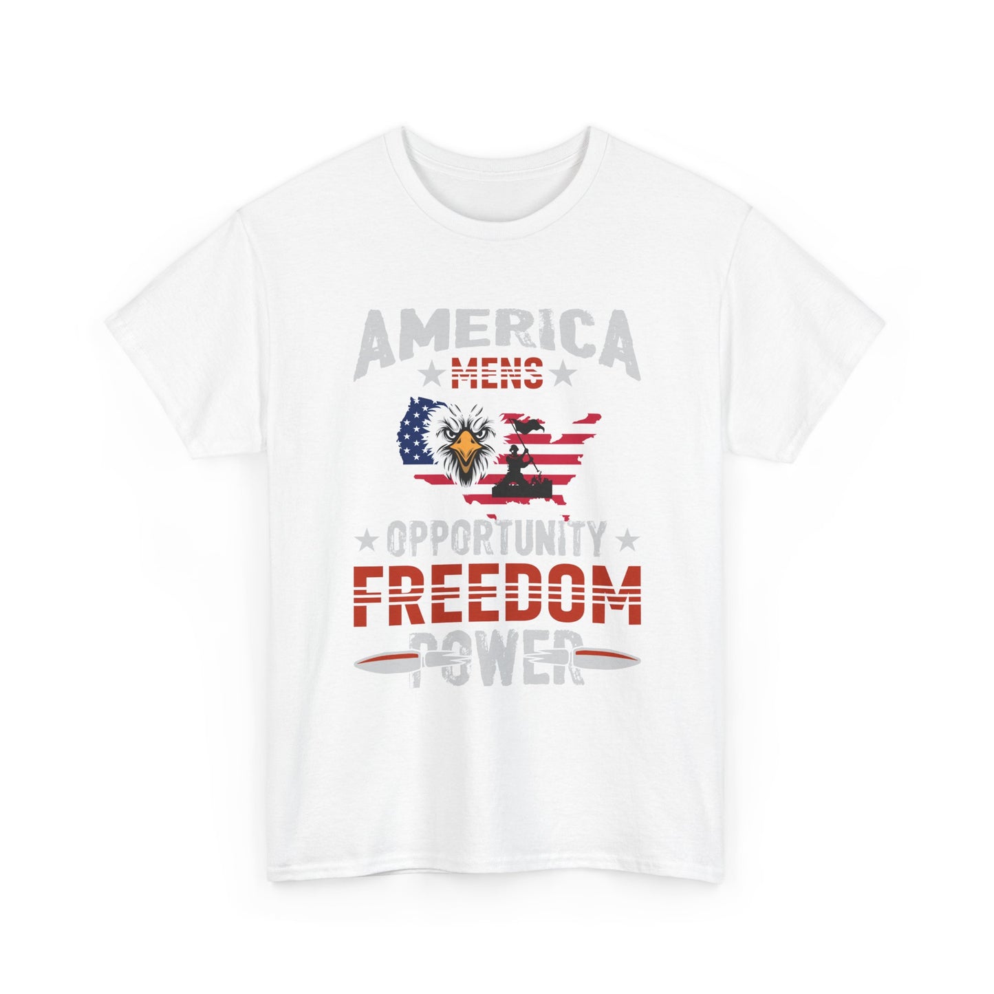 Freedom Power Patriotic T‑Shirt — America Opportunity & Veterans Flag Design