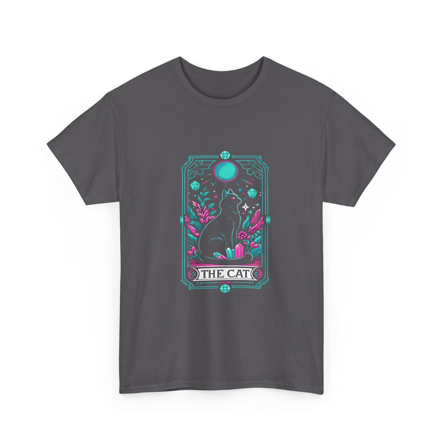 Cat Tarot T-Shirt — "The Cat" Mystical Black Tee