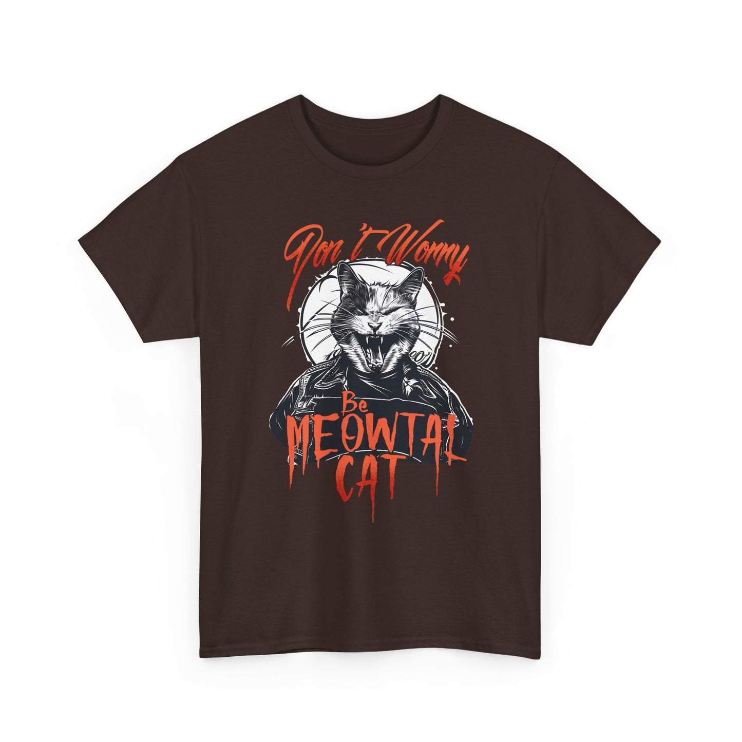 Meowtal Cat T-Shirt — 'Don't Worry' Gothic Cat Graphic Tee
