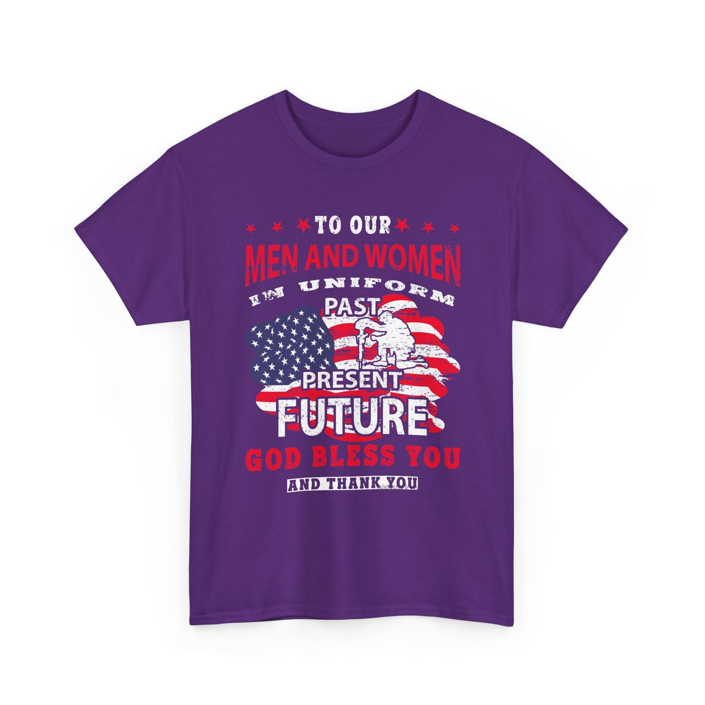 Veterans Tribute T-Shirt — "To Our Men and Women" American Flag Military Tee