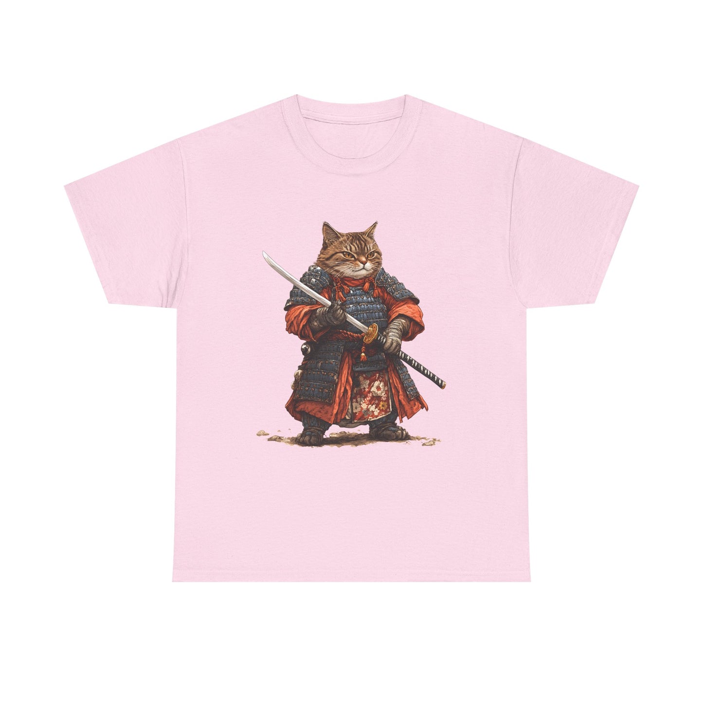 Samurai Cat T-Shirt – Warrior Tabby Graphic Tee
