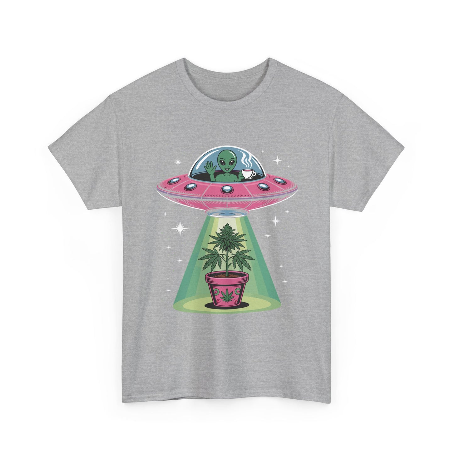 Alien UFO Plant Tee — Cute Extraterrestrial Plant Abduction Graphic T-Shirt
