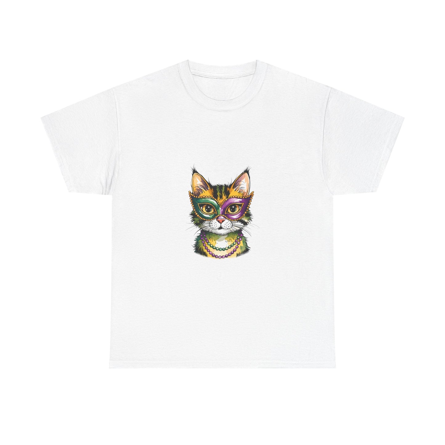 Cat Face Graphic Tee — Colorful Whimsical Kitty T-Shirt