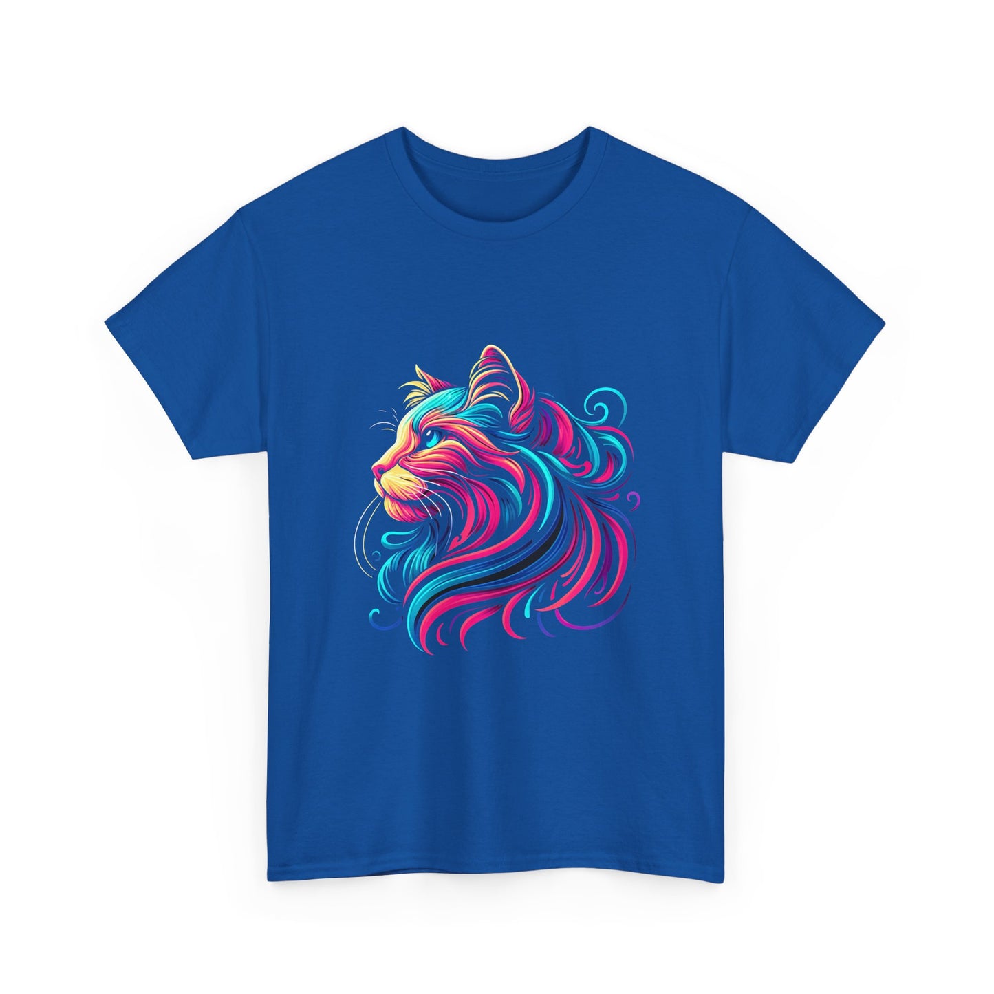 Colorful Cat Portrait T-Shirt — Vibrant Whimsical Feline Tee