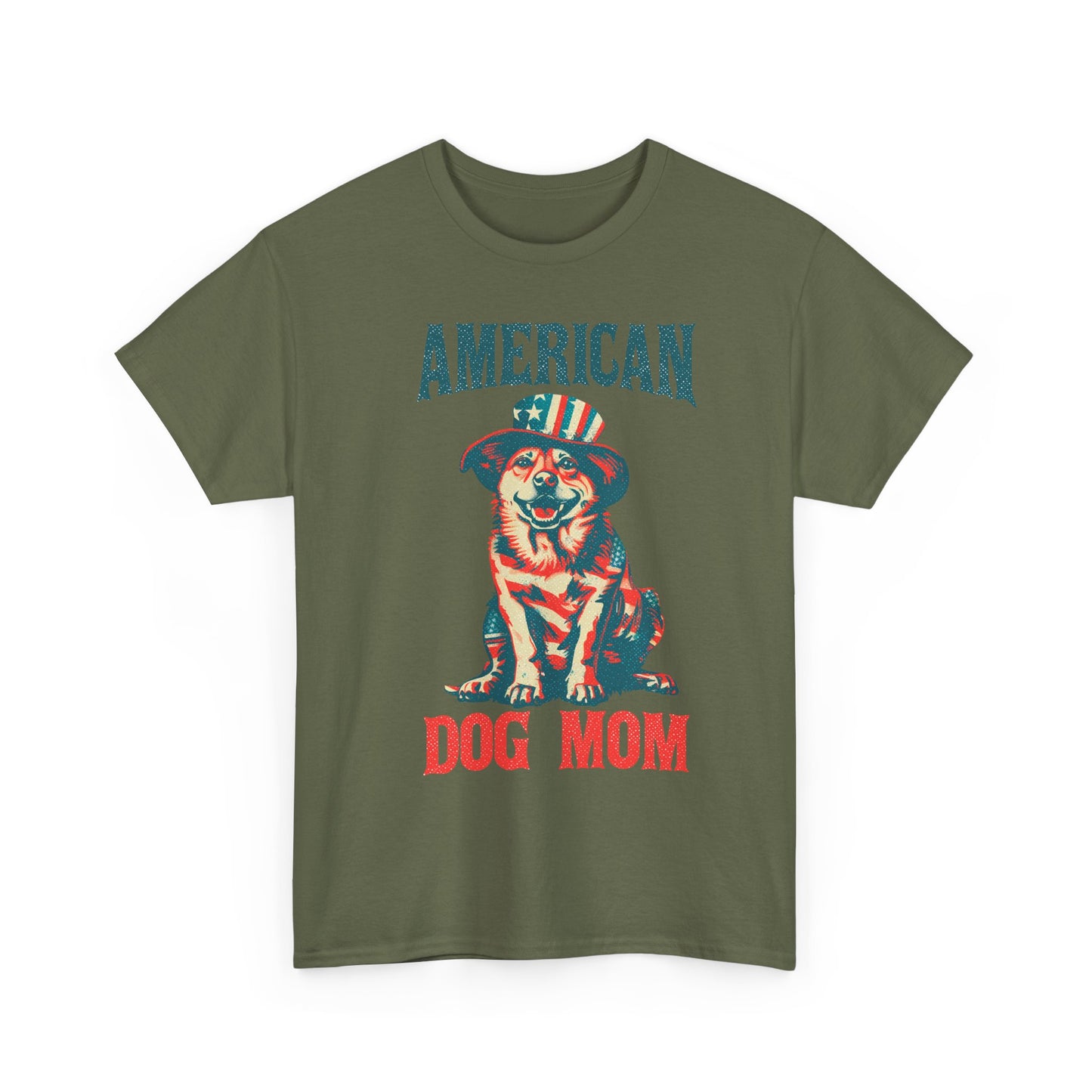 American Dog Mom T-Shirt — Patriotic Pup Tee for Dog Lovers