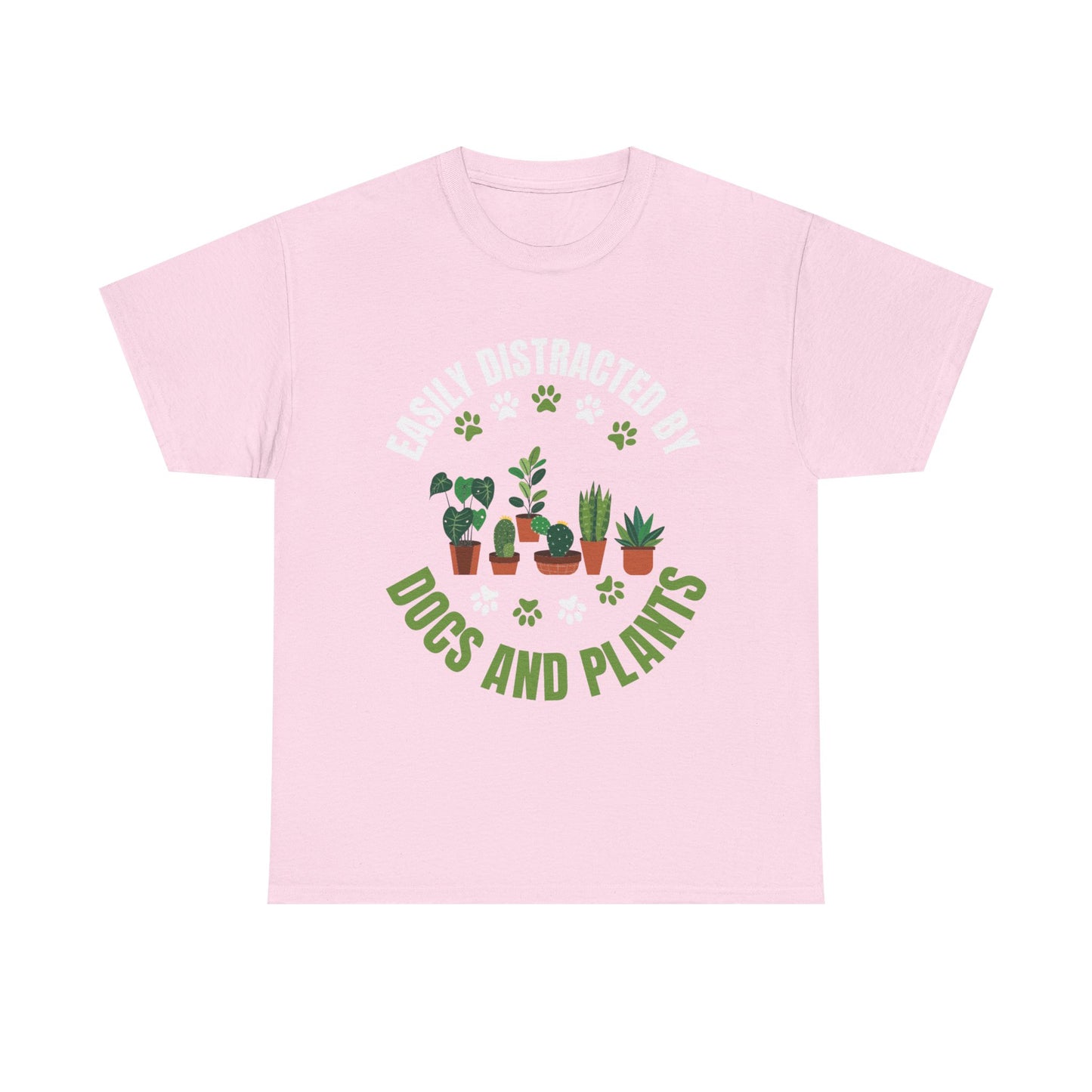 T‑Shirt — "Easily Distracted by Dogs and Plants" Graphic Tee for Dog Lovers & Plant Parents
