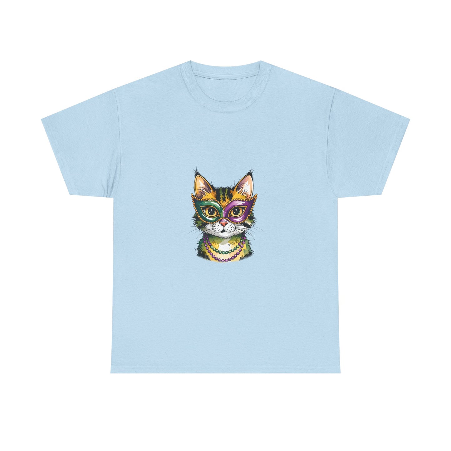 Cat Face Graphic Tee — Colorful Whimsical Kitty T-Shirt