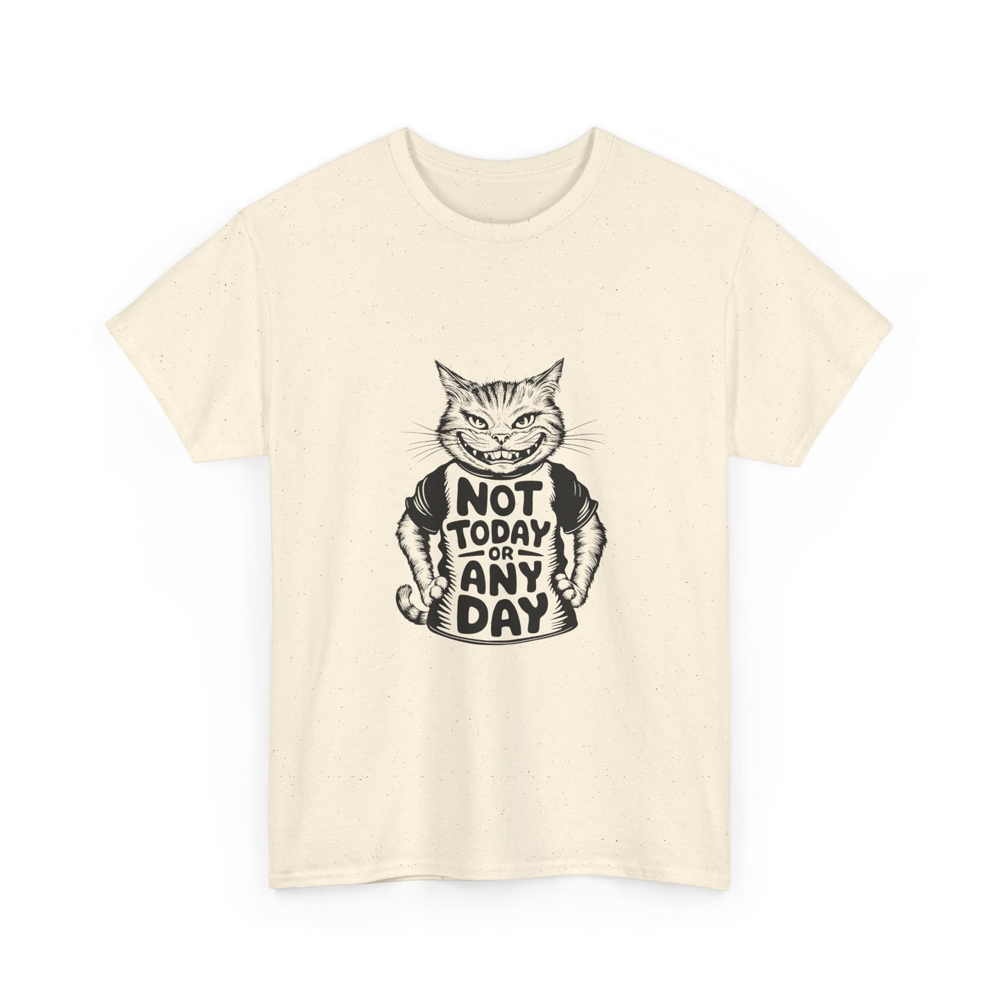 Cat Graphic Tee — “Not Today Any Day” Funny Grumpy Cat T‑Shirt