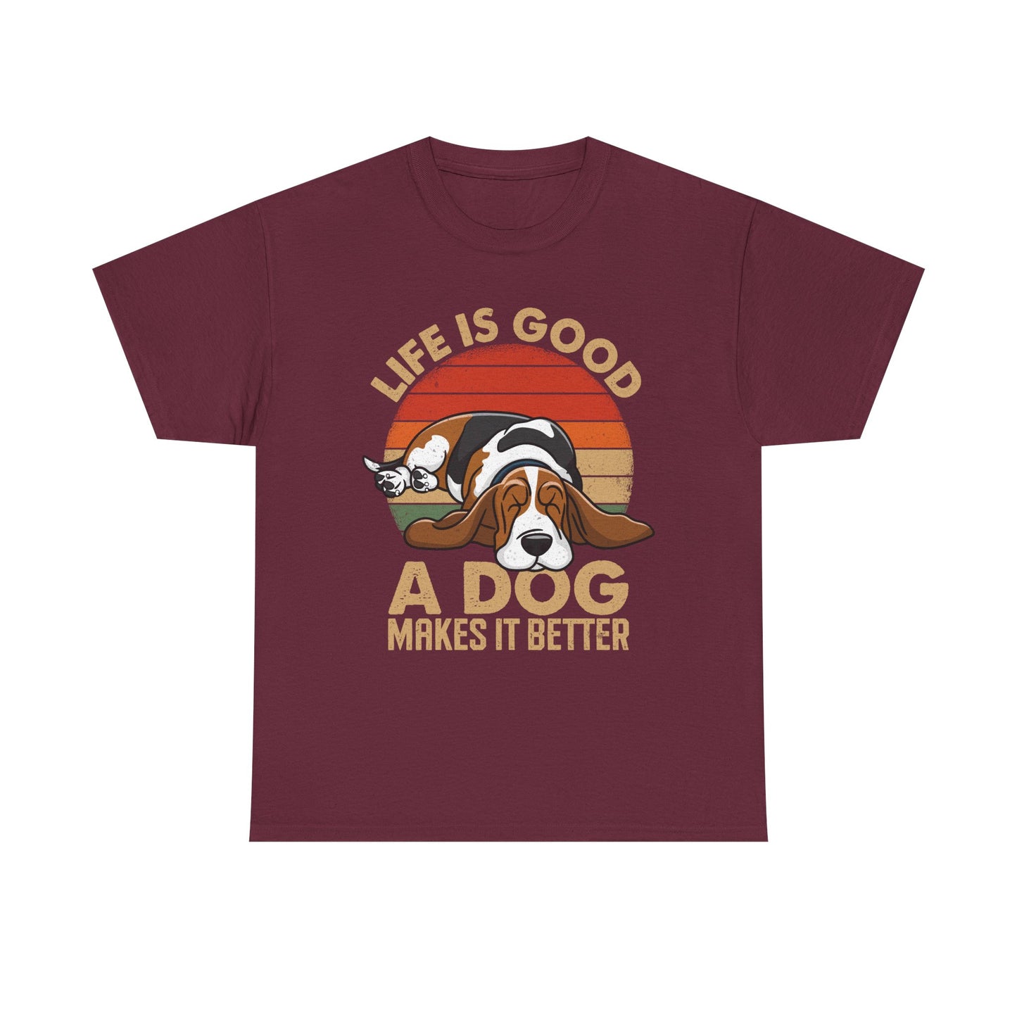Life Is Good "A Dog Makes It Better" T-Shirt — Cute Retro Dog Lover Tee