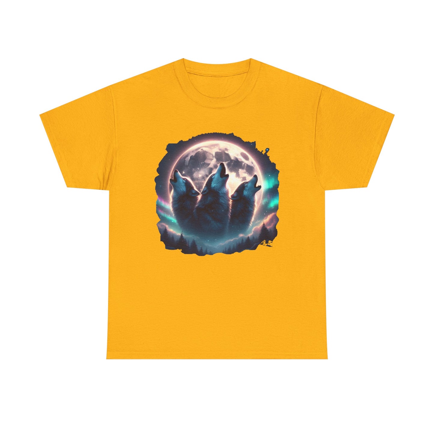 Wolf Moon T-Shirt — Howling Wolves Silhouette at Full Moon Graphic Tee