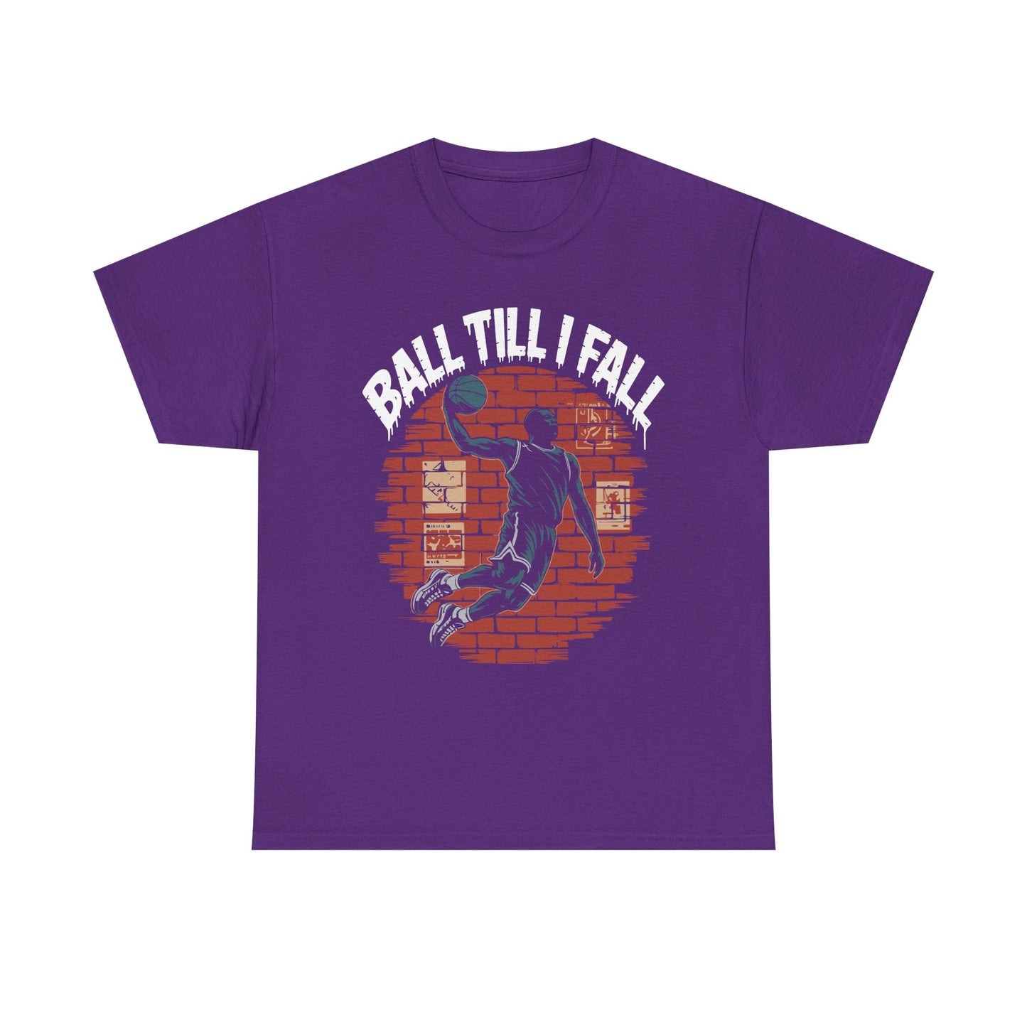 Basketball 'Ball Till I Fall' Tee — Vintage Brick Dunk Graphic T-Shirt