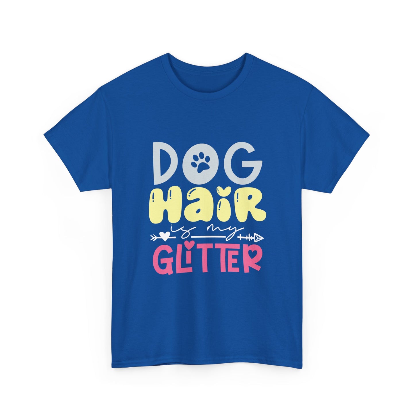 Dog Hair Glitter T-Shirt — Cute Paw Print Pet Lover Tee