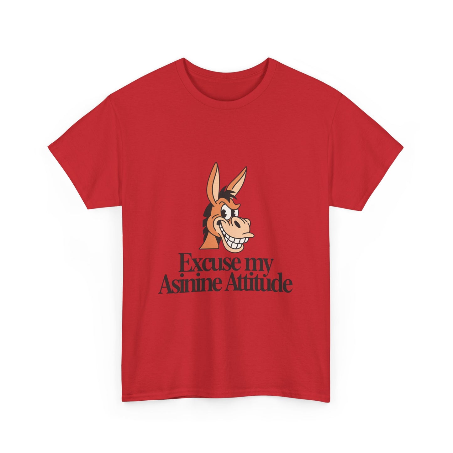 Funny Donkey Tee — "Excuse My Asinine Attitude" Casual Graphic T-Shirt