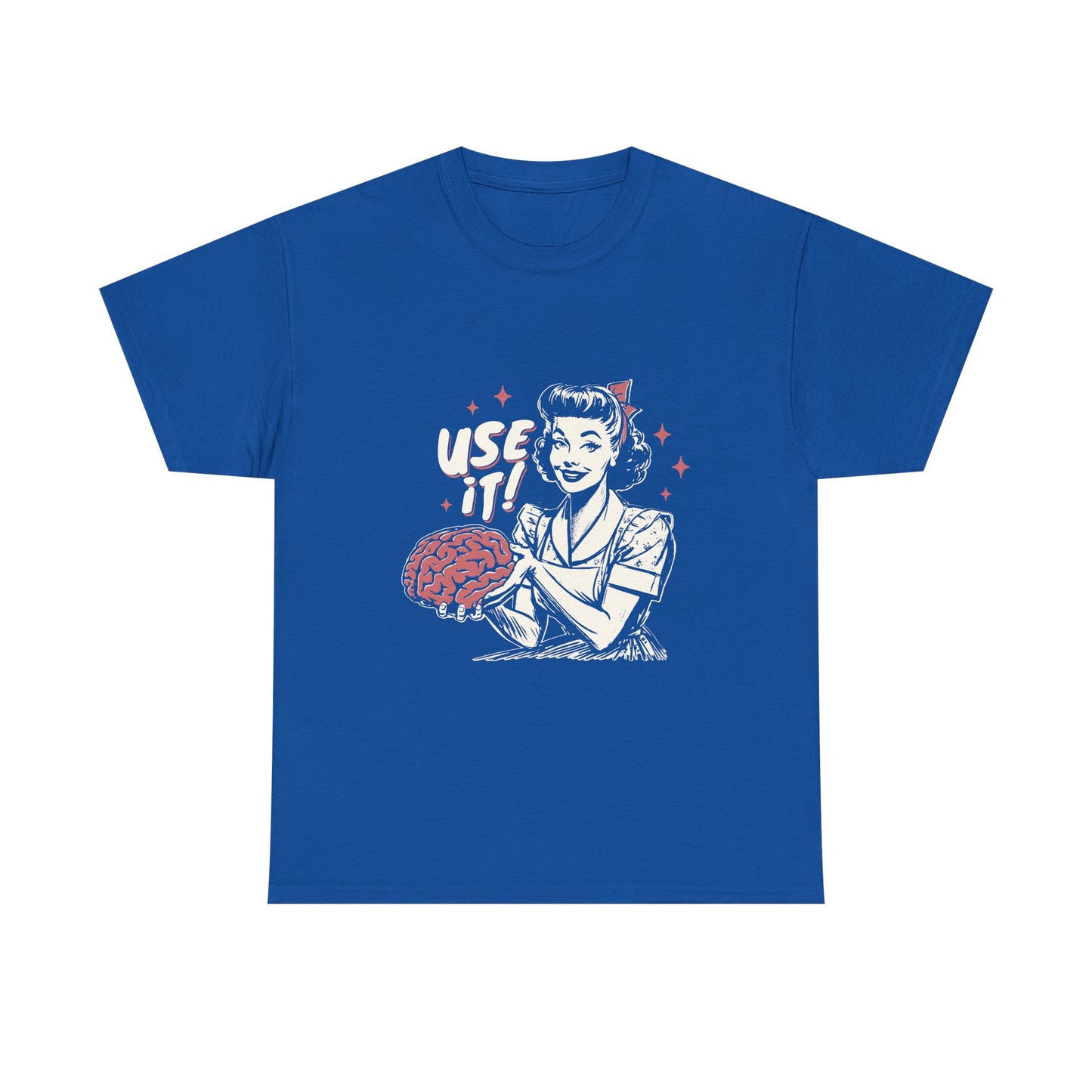 Use It! Retro Nurse Holding Brain Vintage Graphic Tee