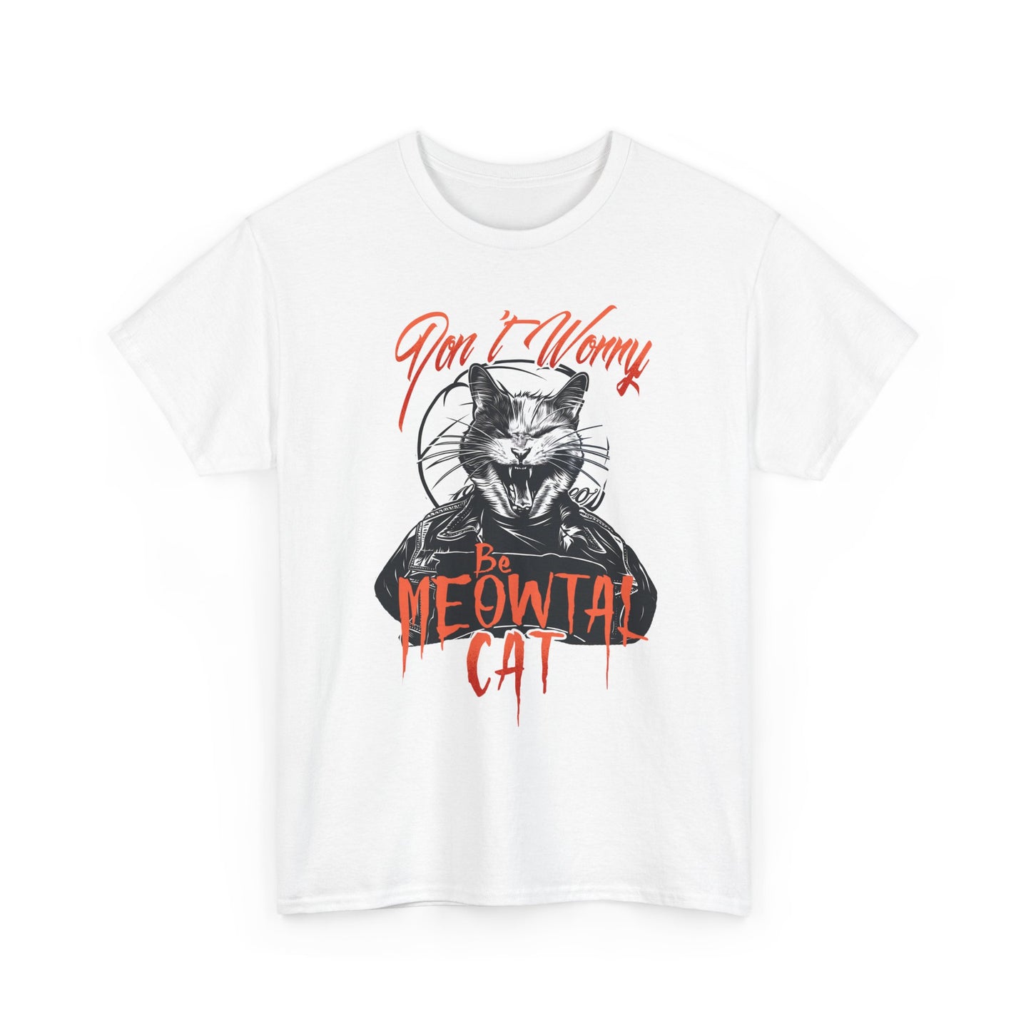 Meowtal Cat T-Shirt — 'Don't Worry' Gothic Cat Graphic Tee