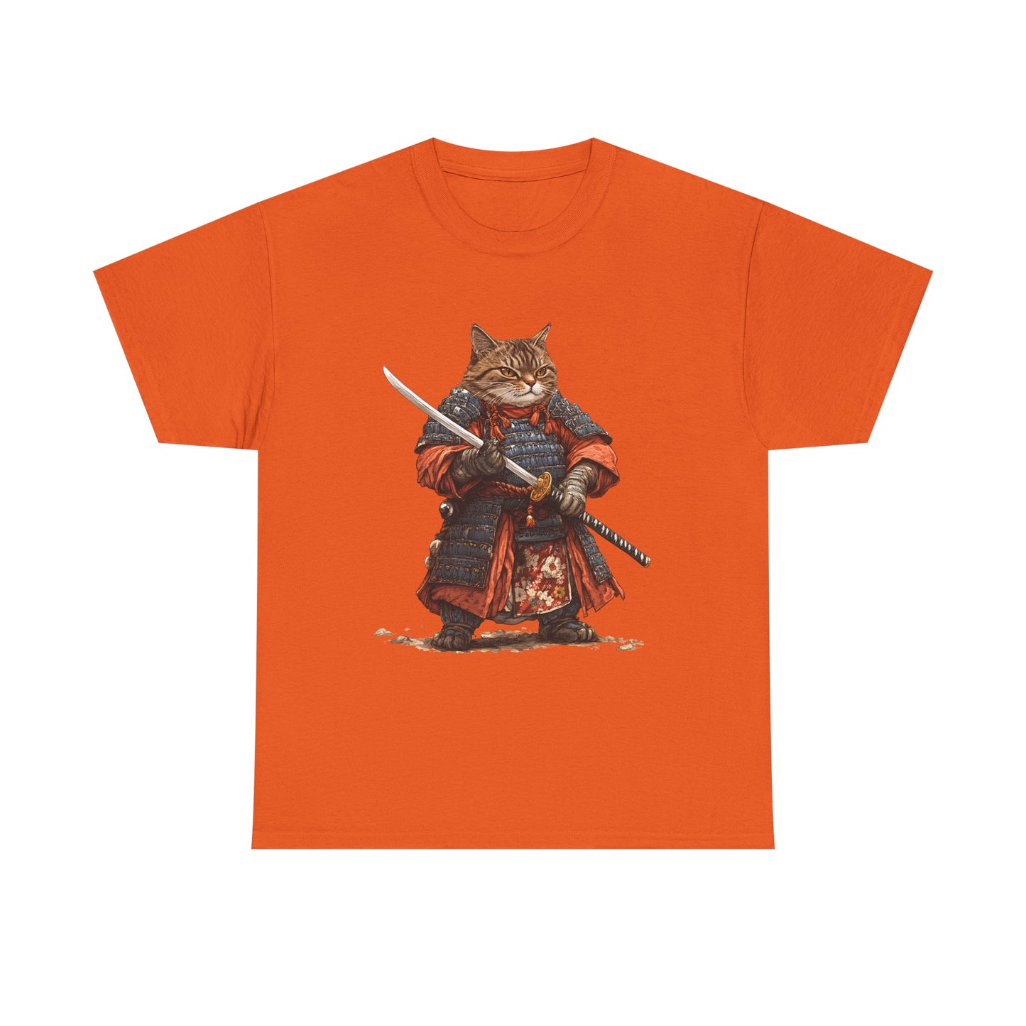Samurai Cat T-Shirt – Warrior Tabby Graphic Tee