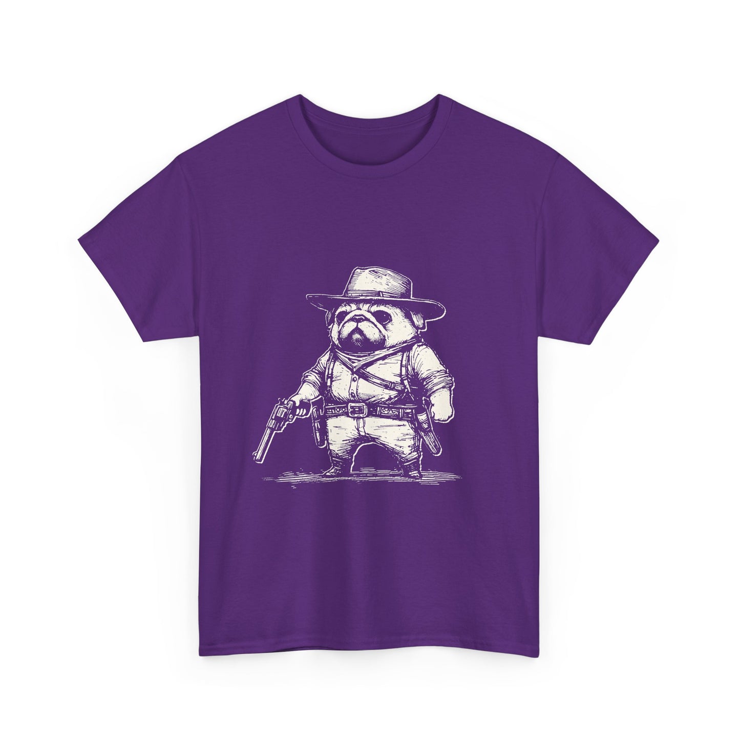 Pug Gunslinger T-Shirt – Cute Cowboy Pug Graphic Tee