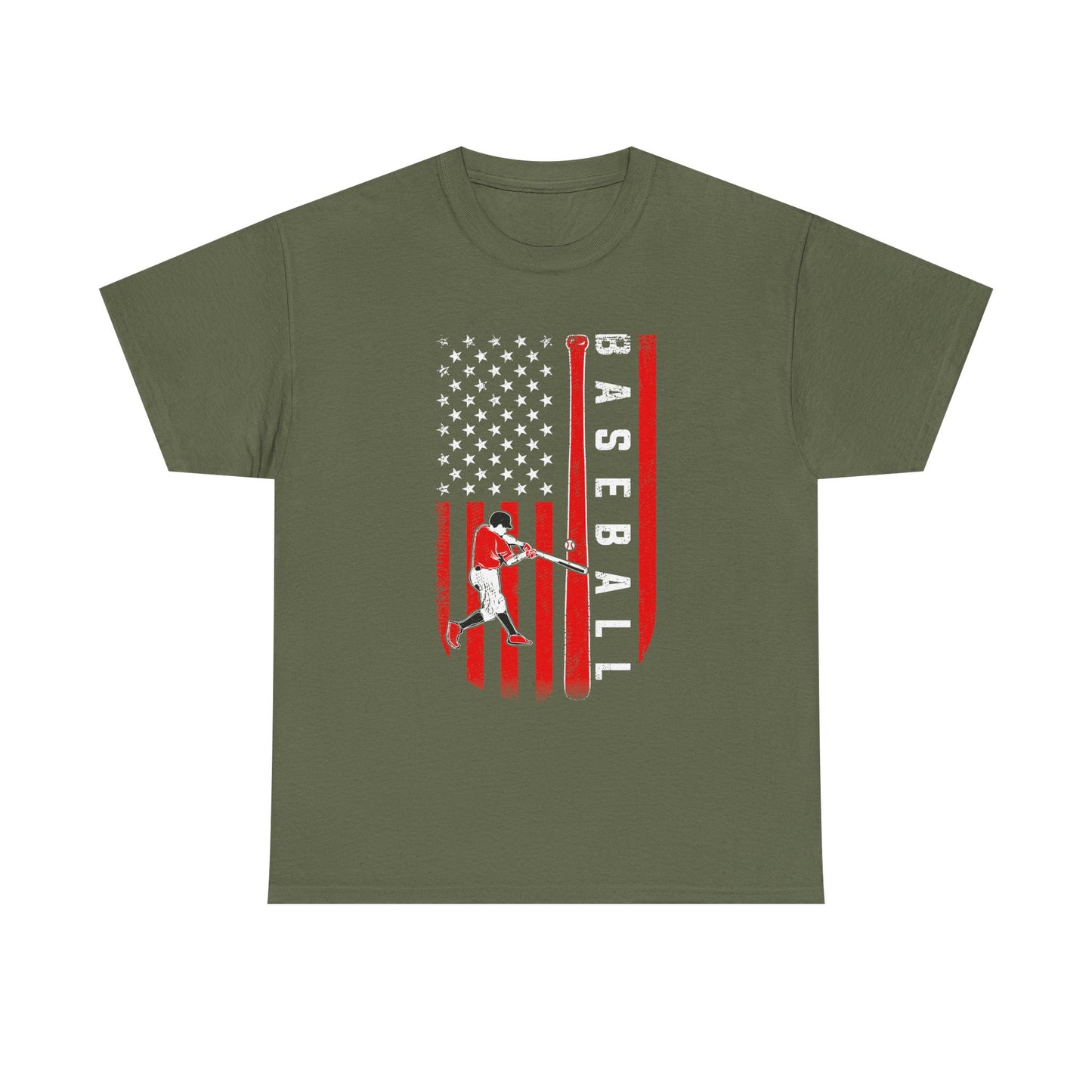 Baseball American Flag T-Shirt — Patriotic Batter Graphic Tee