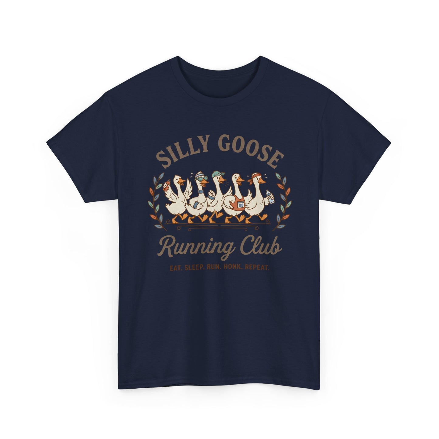 Silly Goose Running Club T‑Shirt — Funny Runner Tee (Eat. Sleep. Run. Honk. Repeat.)