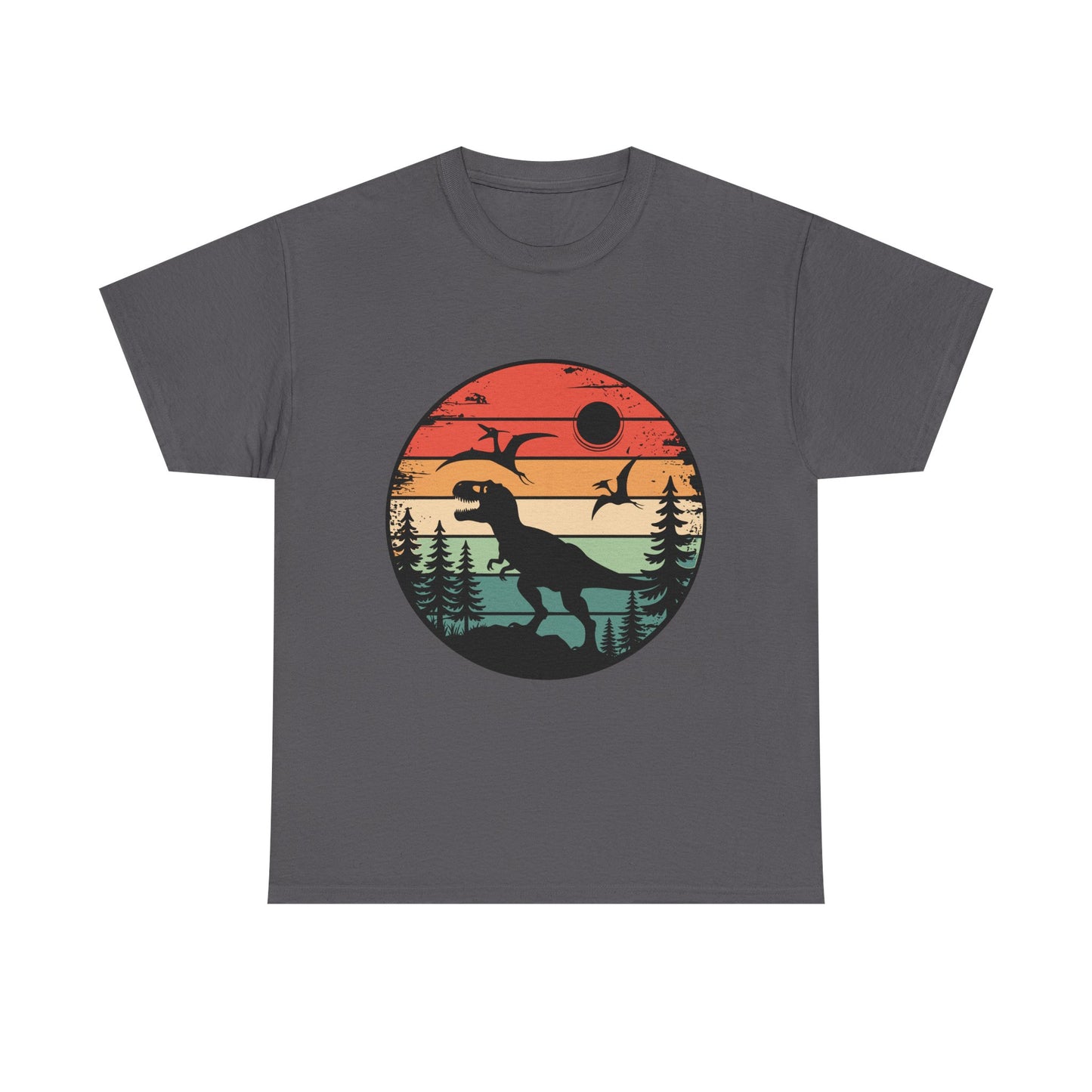 T-Rex Sunset Tee — Retro Dinosaur Graphic T-Shirt