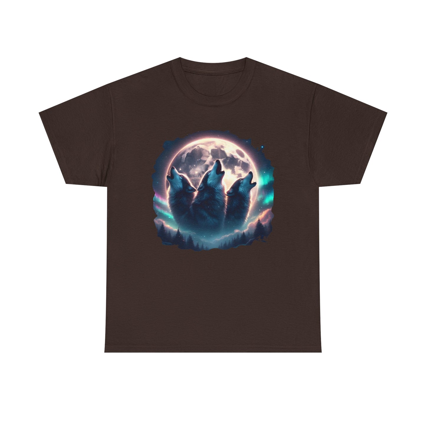 Wolf Moon T-Shirt — Howling Wolves Silhouette at Full Moon Graphic Tee