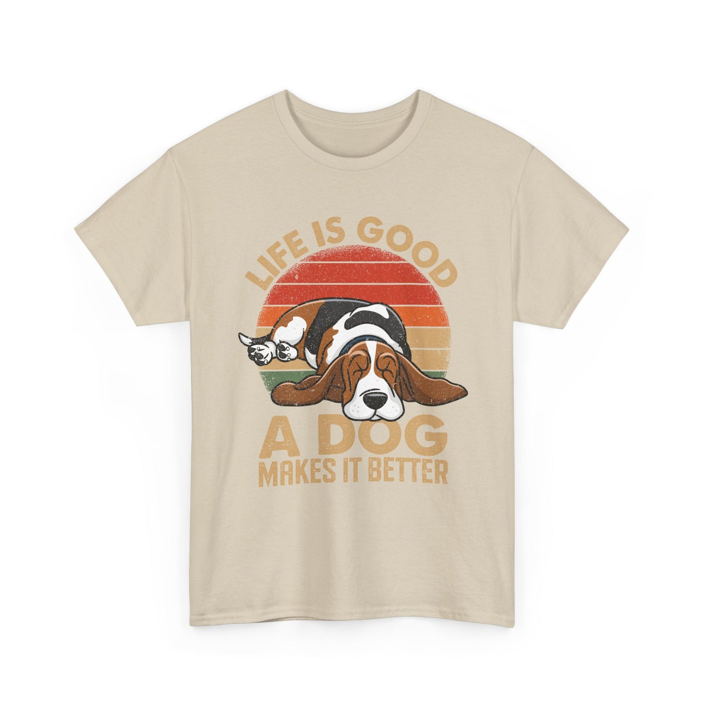 Life Is Good "A Dog Makes It Better" T-Shirt — Cute Retro Dog Lover Tee