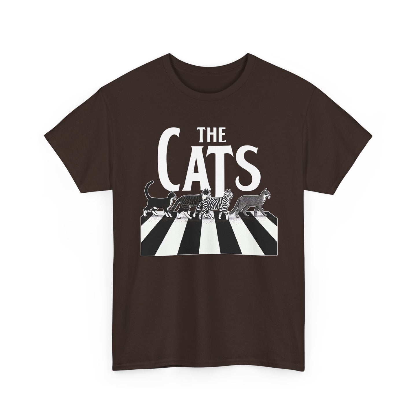 Cats Crossing T‑Shirt — Retro Black & White Cat Walk Graphic Tee