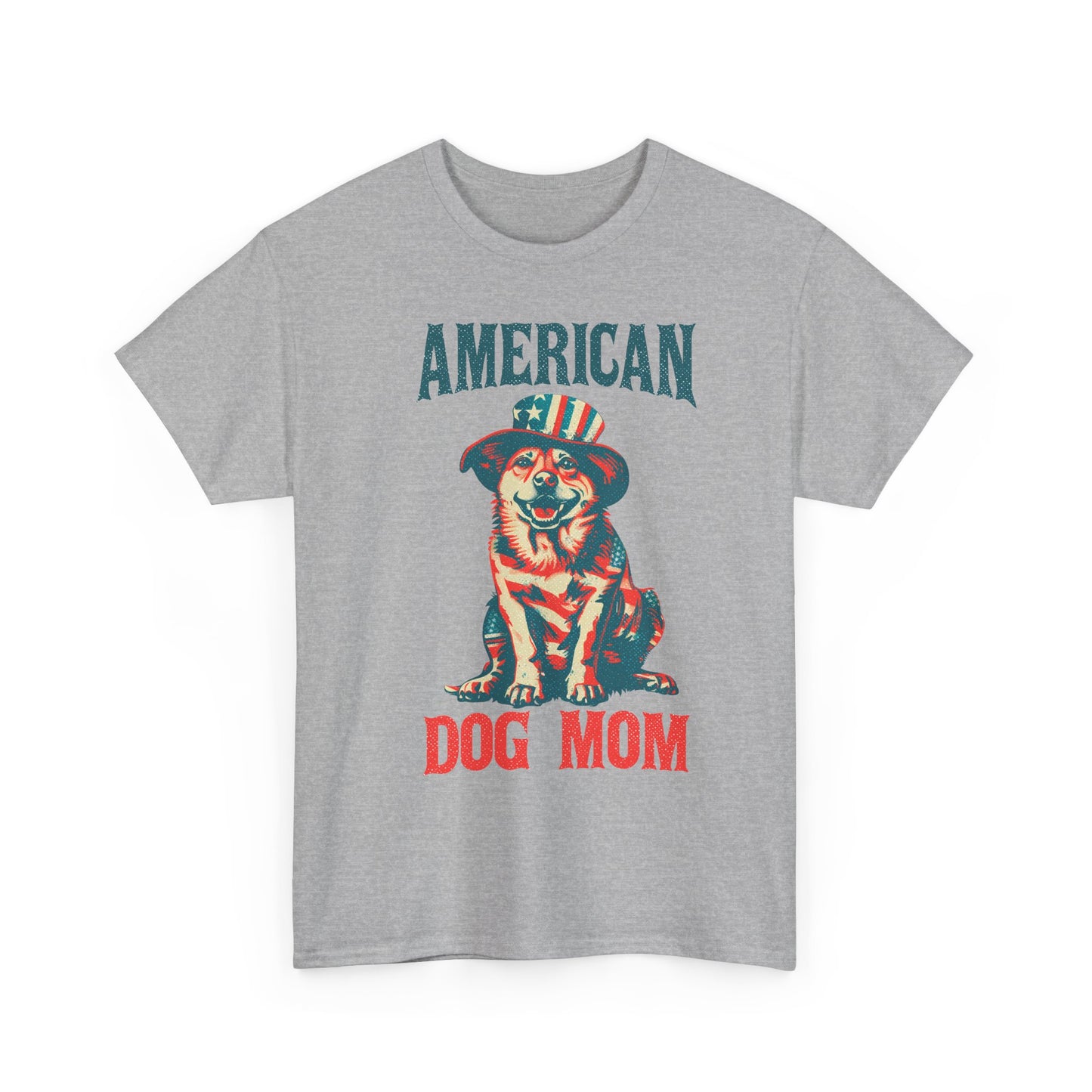American Dog Mom T-Shirt — Patriotic Pup Tee for Dog Lovers