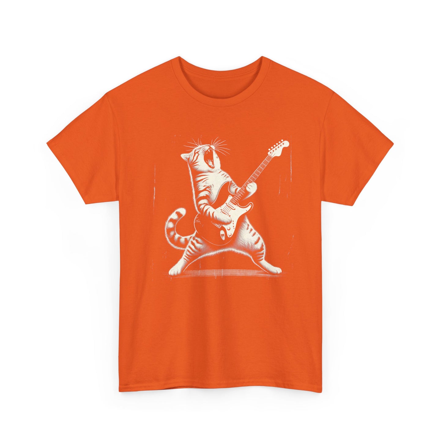 Cat Rocker T-Shirt — Guitar Playing Cat Vintage Band Tee