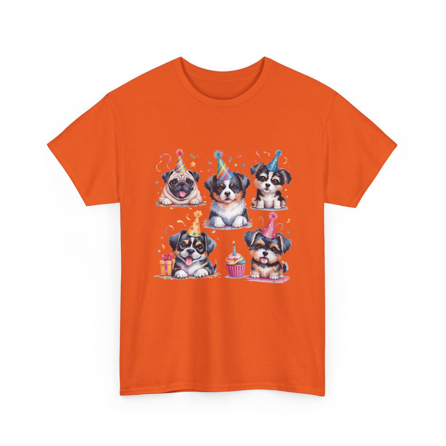 Birthday Puppies T‑Shirt — Cute Party Dogs with Cupcakes