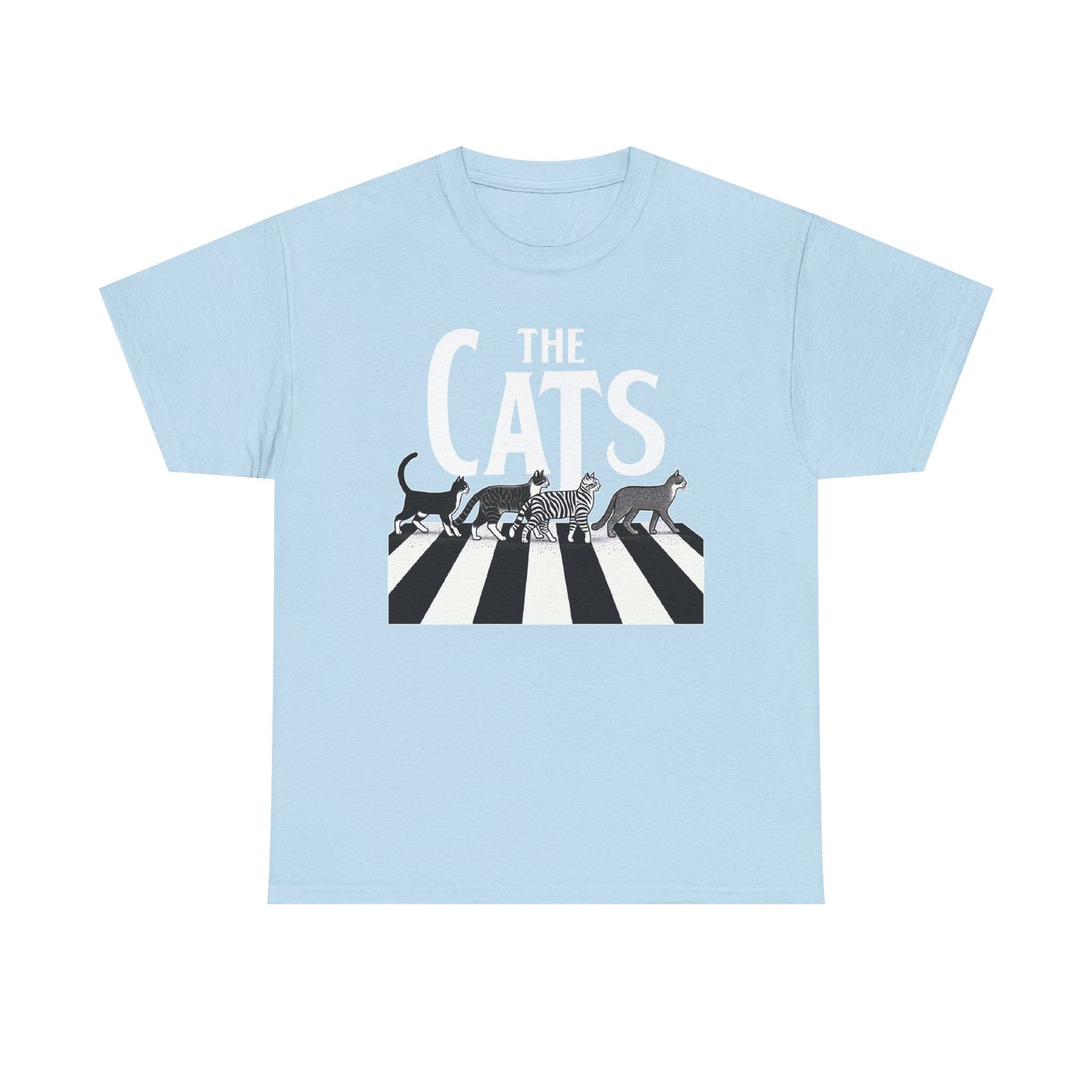 Cats Crossing T‑Shirt — Retro Black & White Cat Walk Graphic Tee