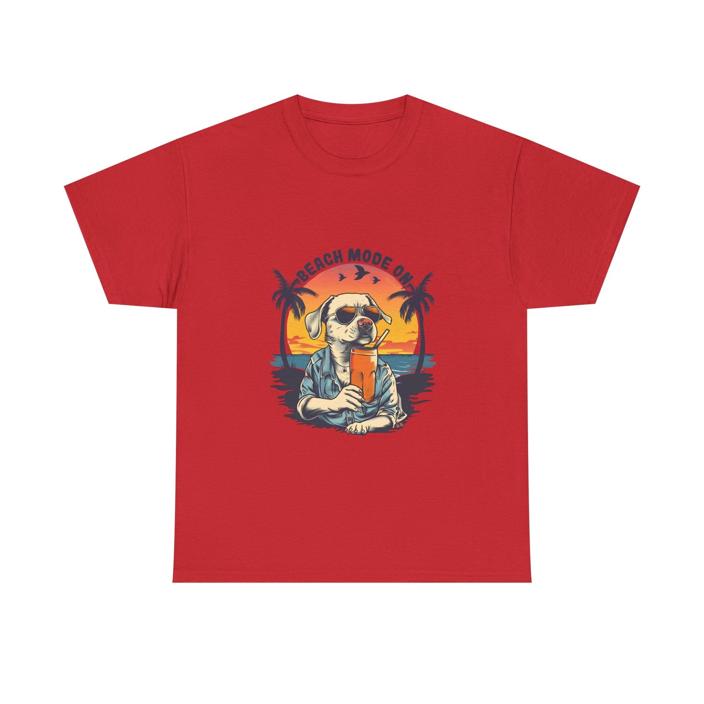 Beach Mode On T-Shirt — Retro Surf Dog Summer Tee