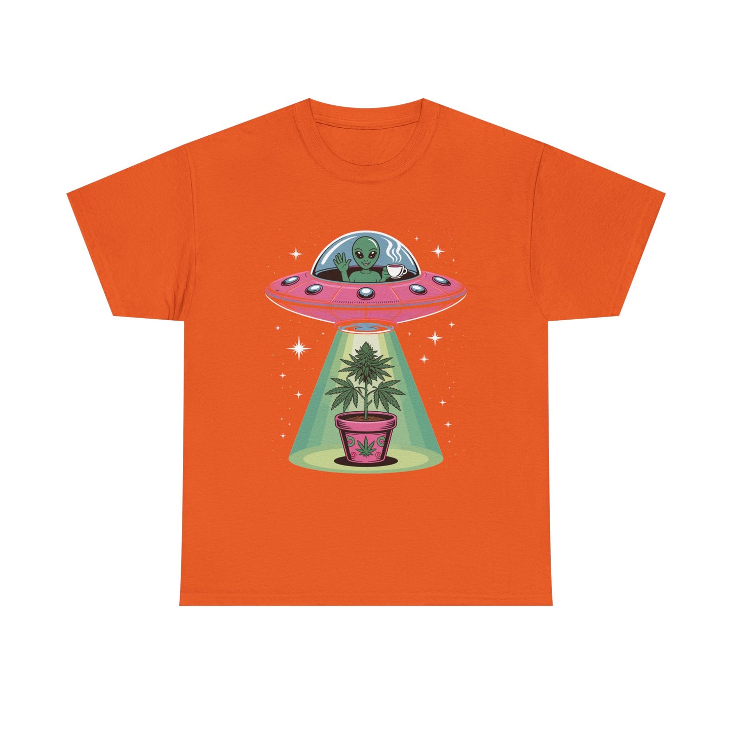 Alien UFO Plant Tee — Cute Extraterrestrial Plant Abduction Graphic T-Shirt