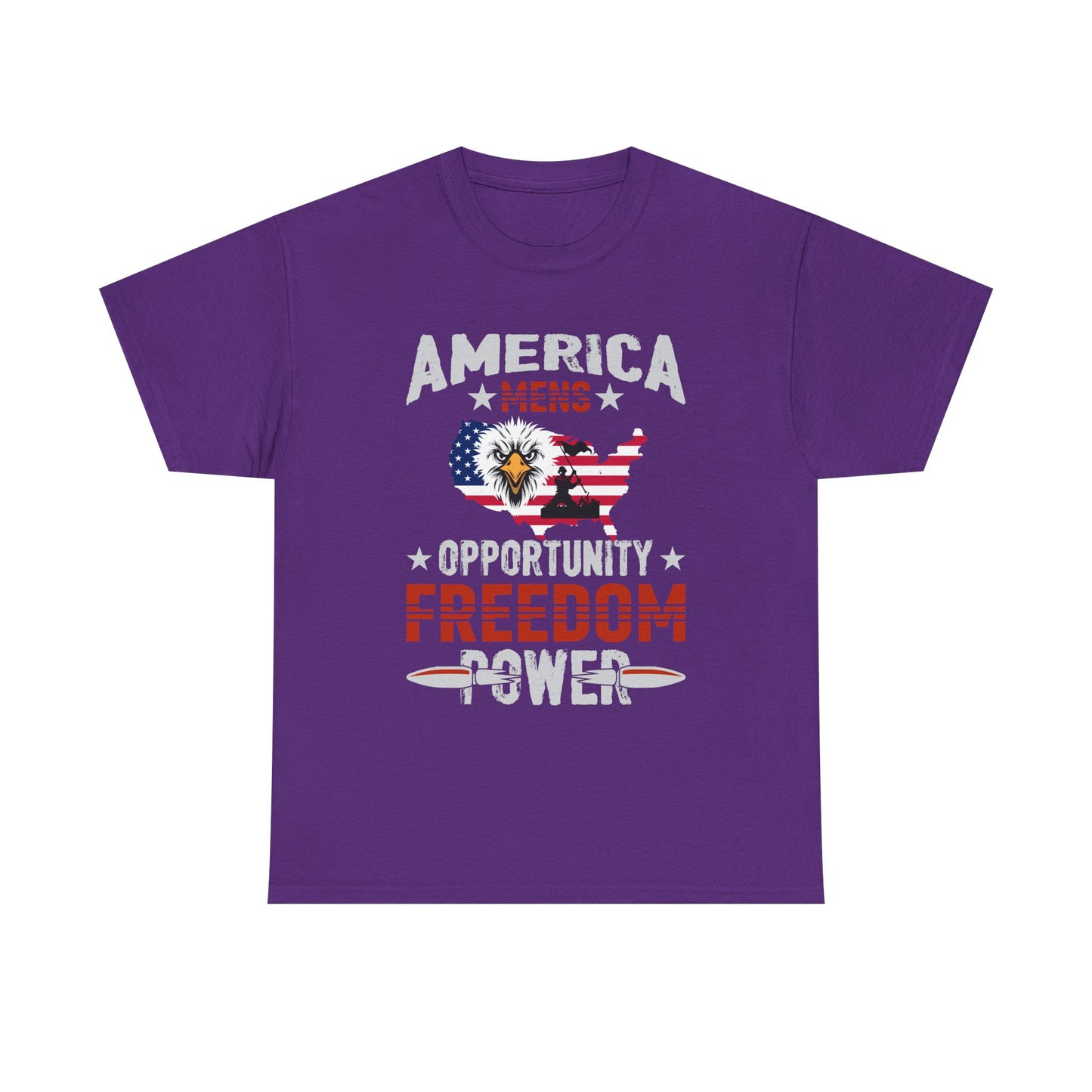 Freedom Power Patriotic T‑Shirt — America Opportunity & Veterans Flag Design